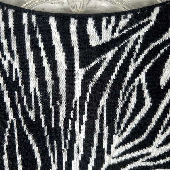 Kasper Black & White Open Front Draped Cardigan Sweater Cotton Viscose Size XL - Picture 5 of 6